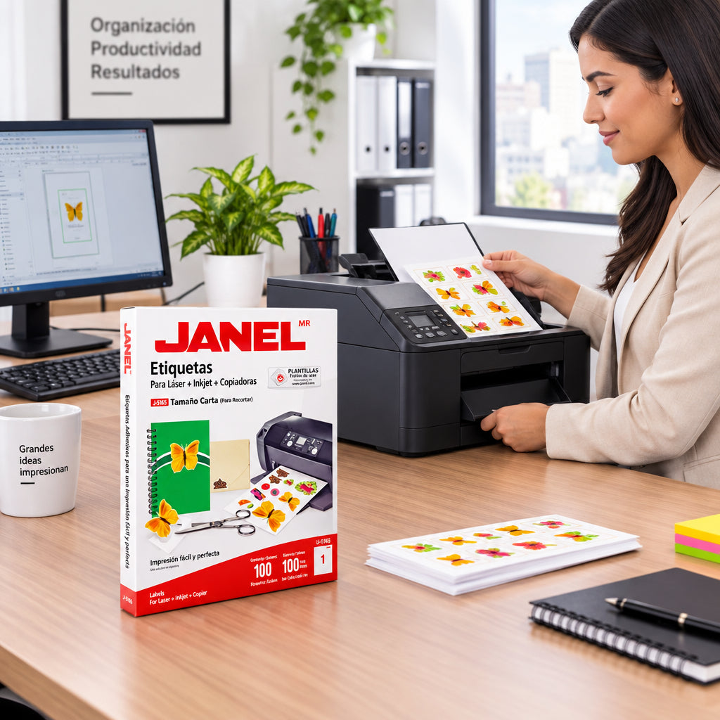 Etiquetas Láser JANEL J-5165 | Tamaño Carta Adhesivas 