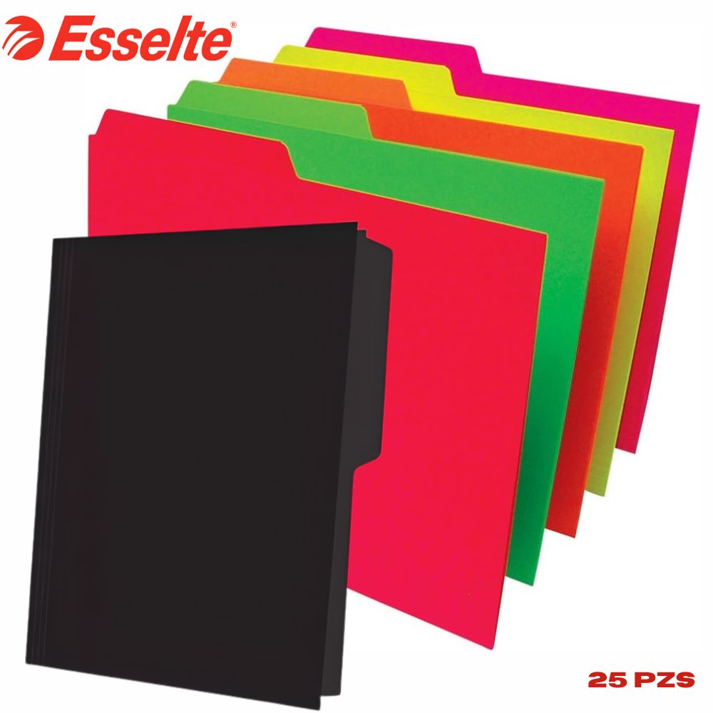 Folder Carta PENDAFLEX  | 1/2 Ceja | Caja con 25 Piezas Colores | Oxford Esselte 