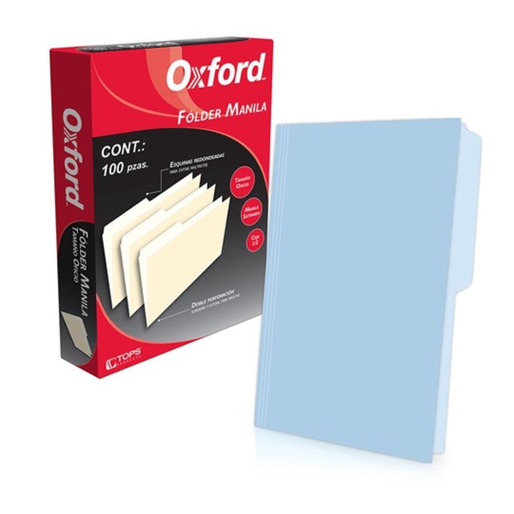 Folder Manila Oxford Oficio Ceja 1/2 Caja Con 100 Pzas - Colmenero Shop
