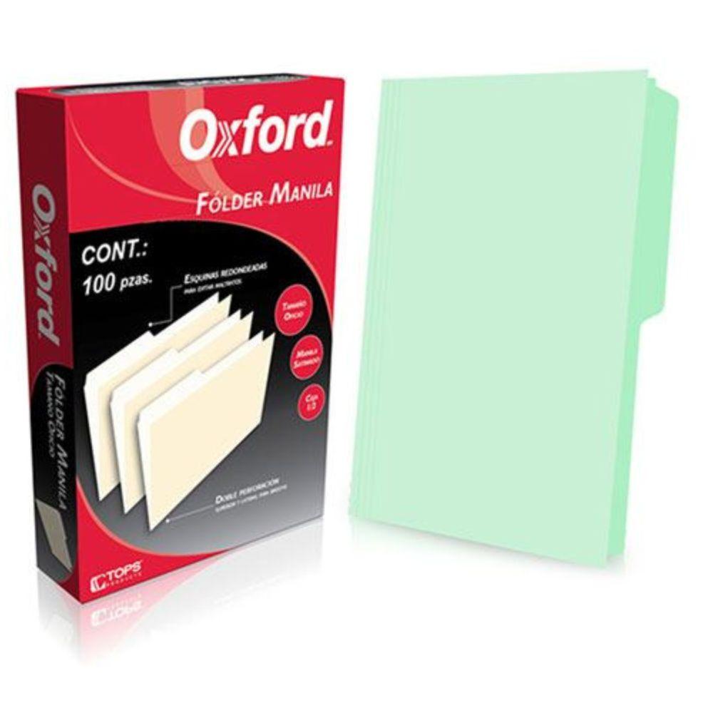 Folder Manila Oxford Oficio Ceja 1/2 Caja Con 100 Pzas - Colmenero Shop