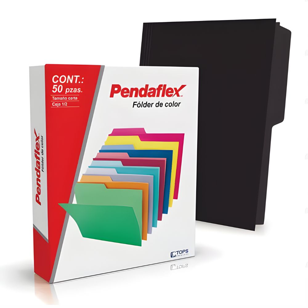 Folder Negro Pendaflex Carta | Media Ceja (1/2) | Caja 50 Pzas | Modelo 5012BL