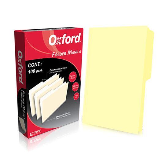 Folder Manila Oxford Oficio Ceja 1/2 Caja Con 100 Pzas - Colmenero Shop