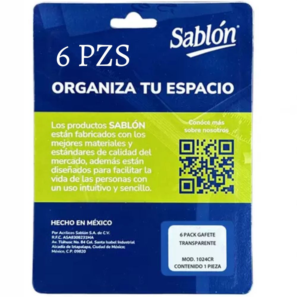 Gafete Sablón 6x9 cm | Modelo 1024CR | Paquete con 6 Piezas