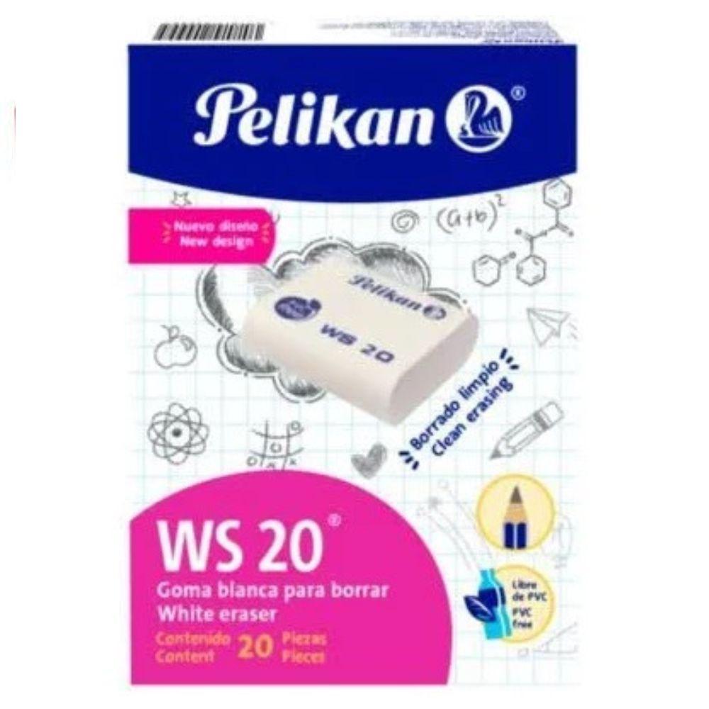 Caja de Goma blanca Pelikan WS20 c/20pz - Colmenero Shop