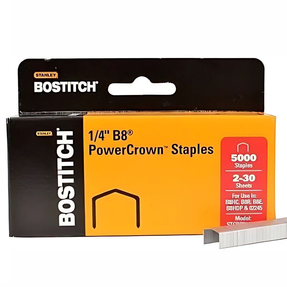 Grapas Estándar 1/4" (6mm) | STCR21151, Caja 5000 Pzas, 30 Hojas
