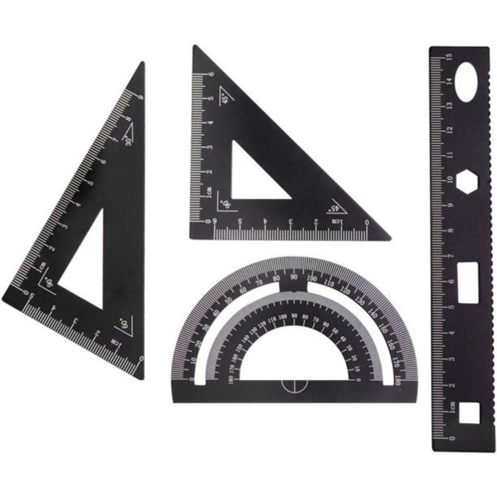 Mini Juego de Geometría Metálico USL-RS401C Negro | Colmenero