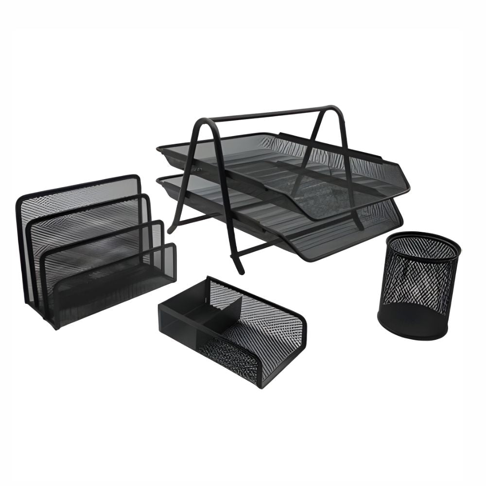 Juego Organizador de Escritorio Nextep NE-163 | Malla Metálica 4 Pzas