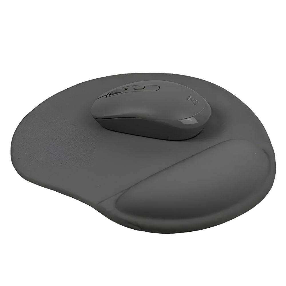 Kit de mouse inalambrico ergonomico y tapete de raton negro marca Perfect Choice Bonet