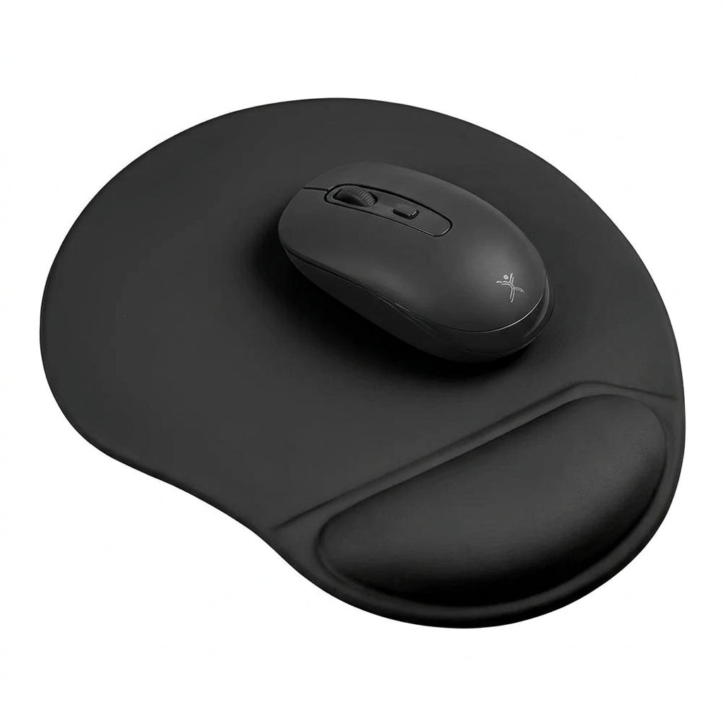 Kit de mouse inalambrico ergonomico y tapete de raton negro marca Perfect Choice Bonet