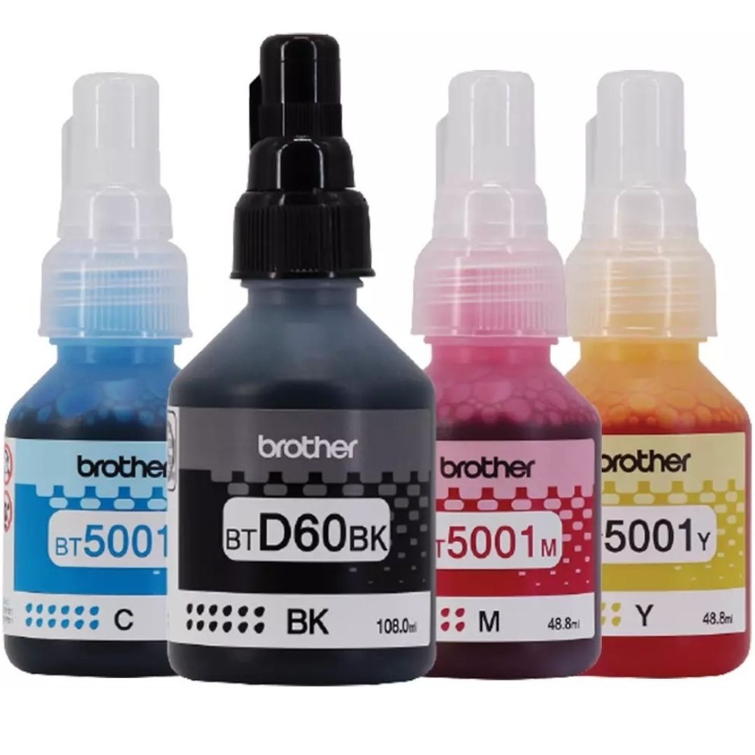 Kit Tinta Brother BTD60 y BT5001 Negro + Color | 5000 páginas 