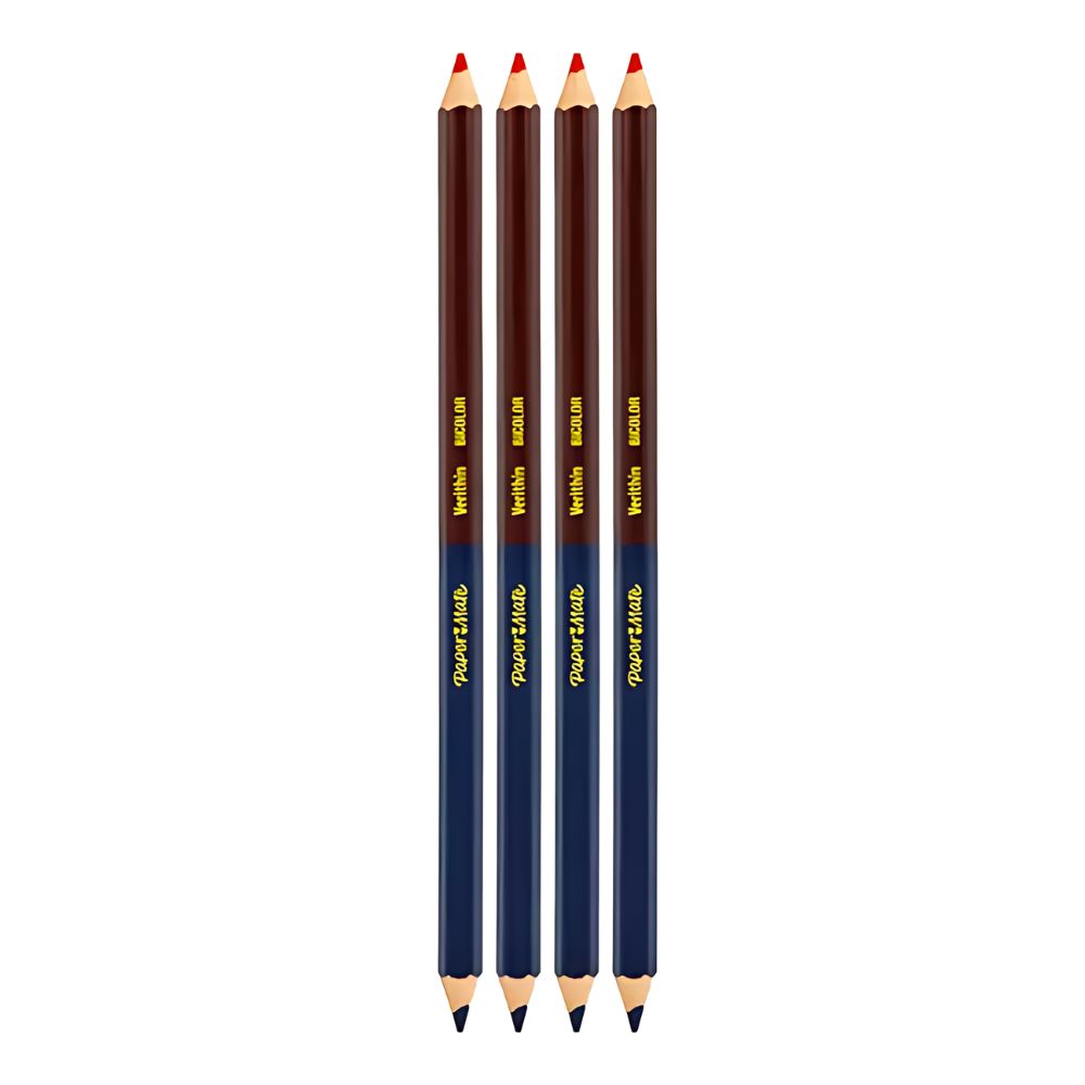 Lápiz Bicolor Berol Verithin Azul-Rojo | Paquete 4 Piezas