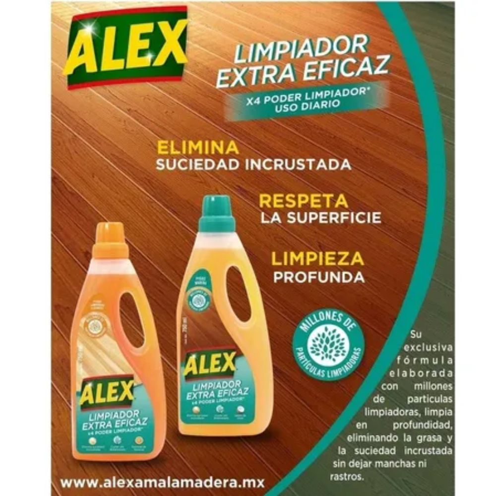 Limpiador Alex para Pisos de Madera 750 ml | Limpieza y Brillo B2B