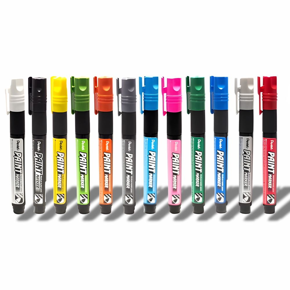 Marcador Permanente Pentel Paint Marker MMP20 | Caja con 12 Piezas | Colores a Elegir