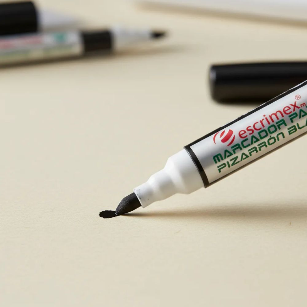 Marcadores Escrimex Pizarrón Blanco | 4 Colores | Punta Cincel | No Tóxicos