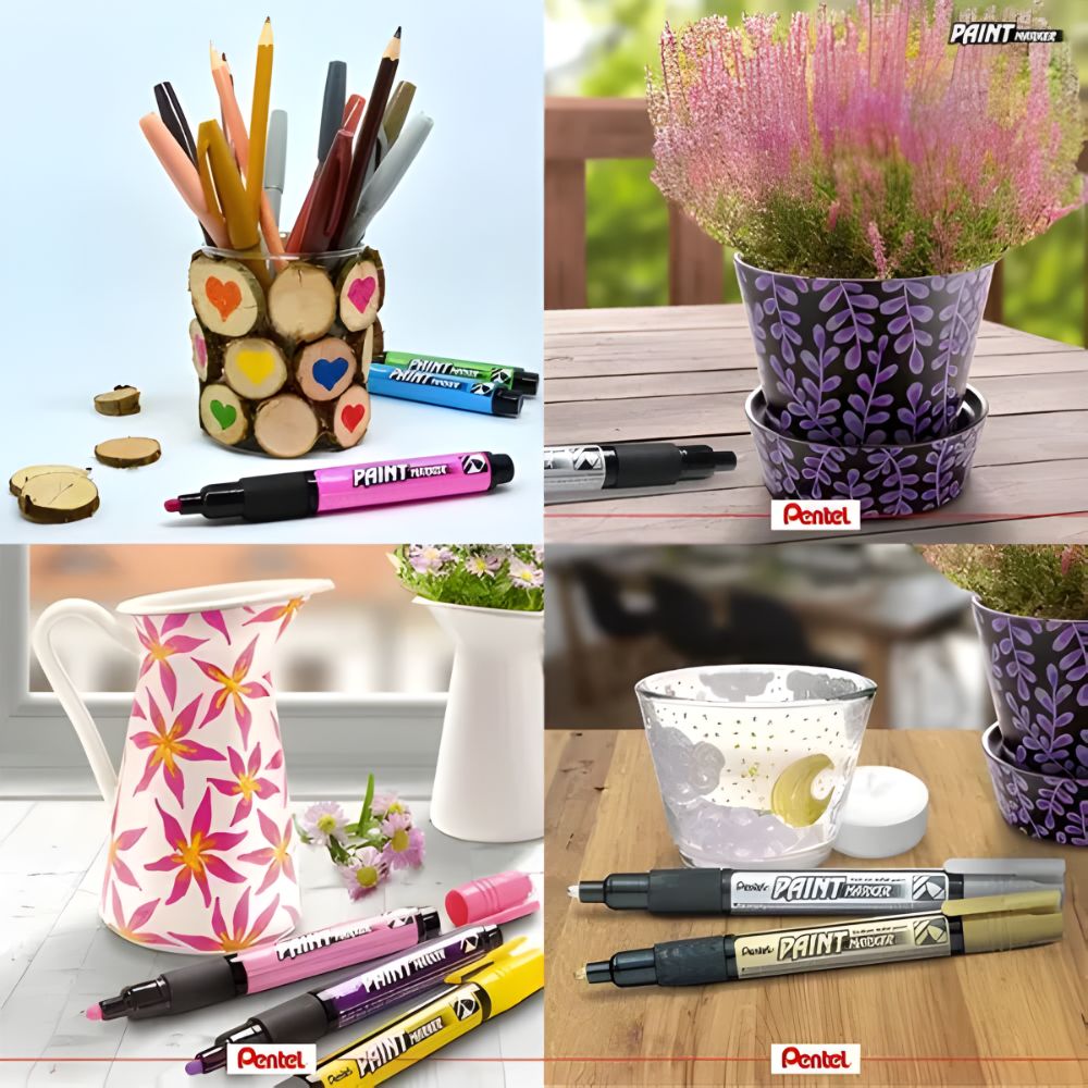 Marcador Permanente Pentel Paint Marker MMP20 | Caja con 12 Piezas | Colores a Elegir