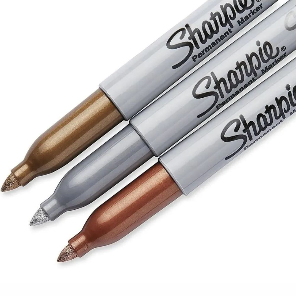 Marcadores Metálicos Sharpie Punto Fino 3 Pz | Oro, Plata y Bronce