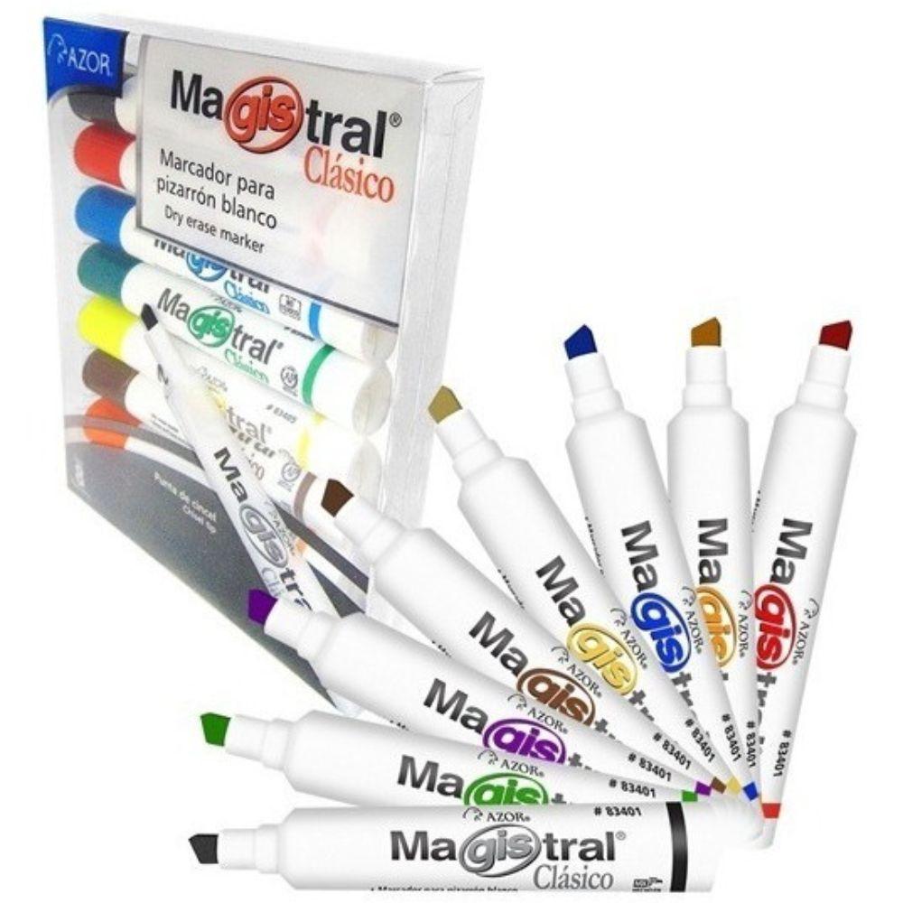 Marcador Magistral Clásico Punta Cincel 6 Mm Colores Surtidos Empaque Con 8 Pzas - Colmenero Shop