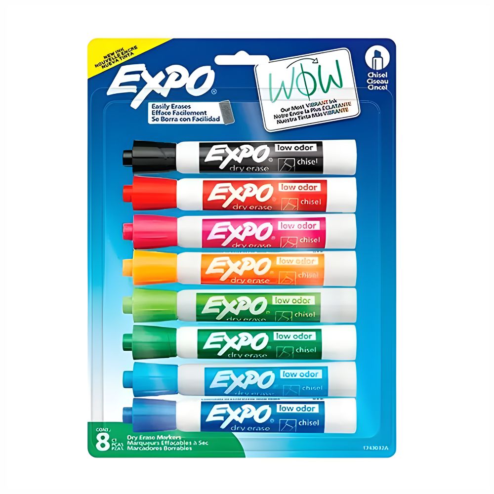 Marcadores Expo Pizarrón Blanco Fashion | 8 Pzas | Punta Cincel