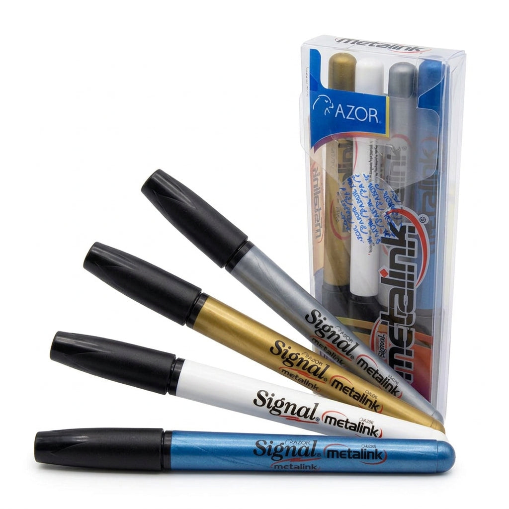 Marcadores Permanentes Metalicos Azor Signal Metalink 4 Pzs
