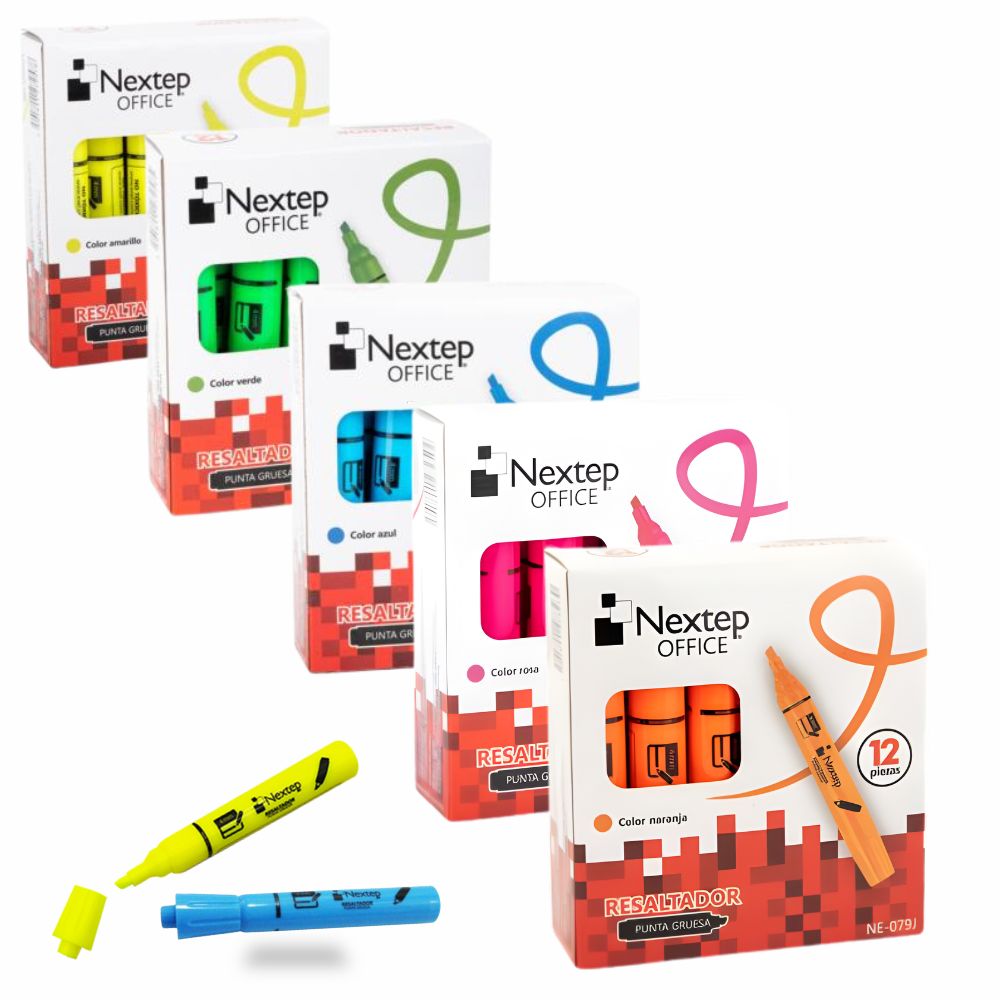 Marcatextos Resaltadores Nextep Con 12 Piezas C/U ne-079