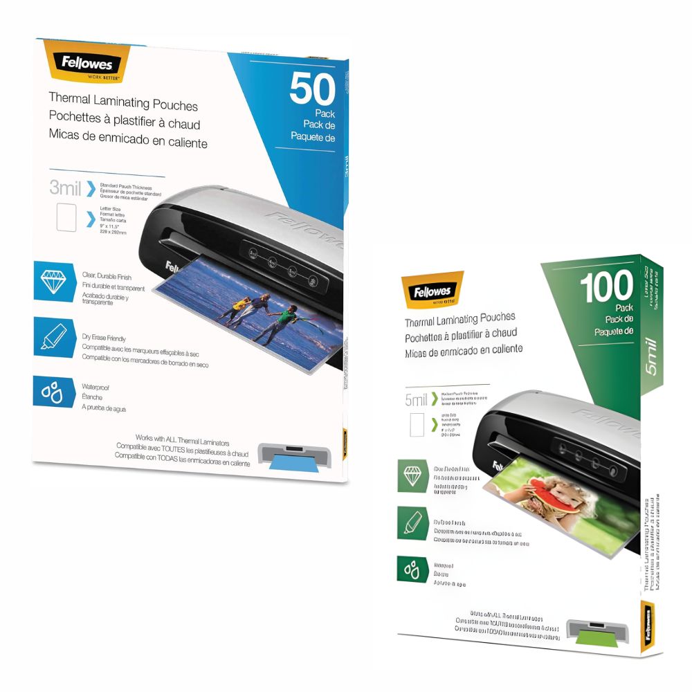 Micas Fellowes para Enmicadora | Carta | 100 Pzas | 3 y 5 Micras