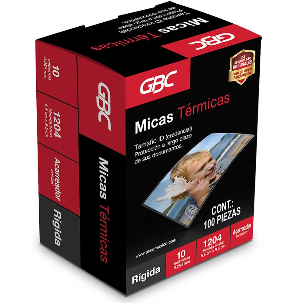 Mica Térmica GBC 1204 | Tamaño Credencial | 6.5x9.5 cm | Rígida