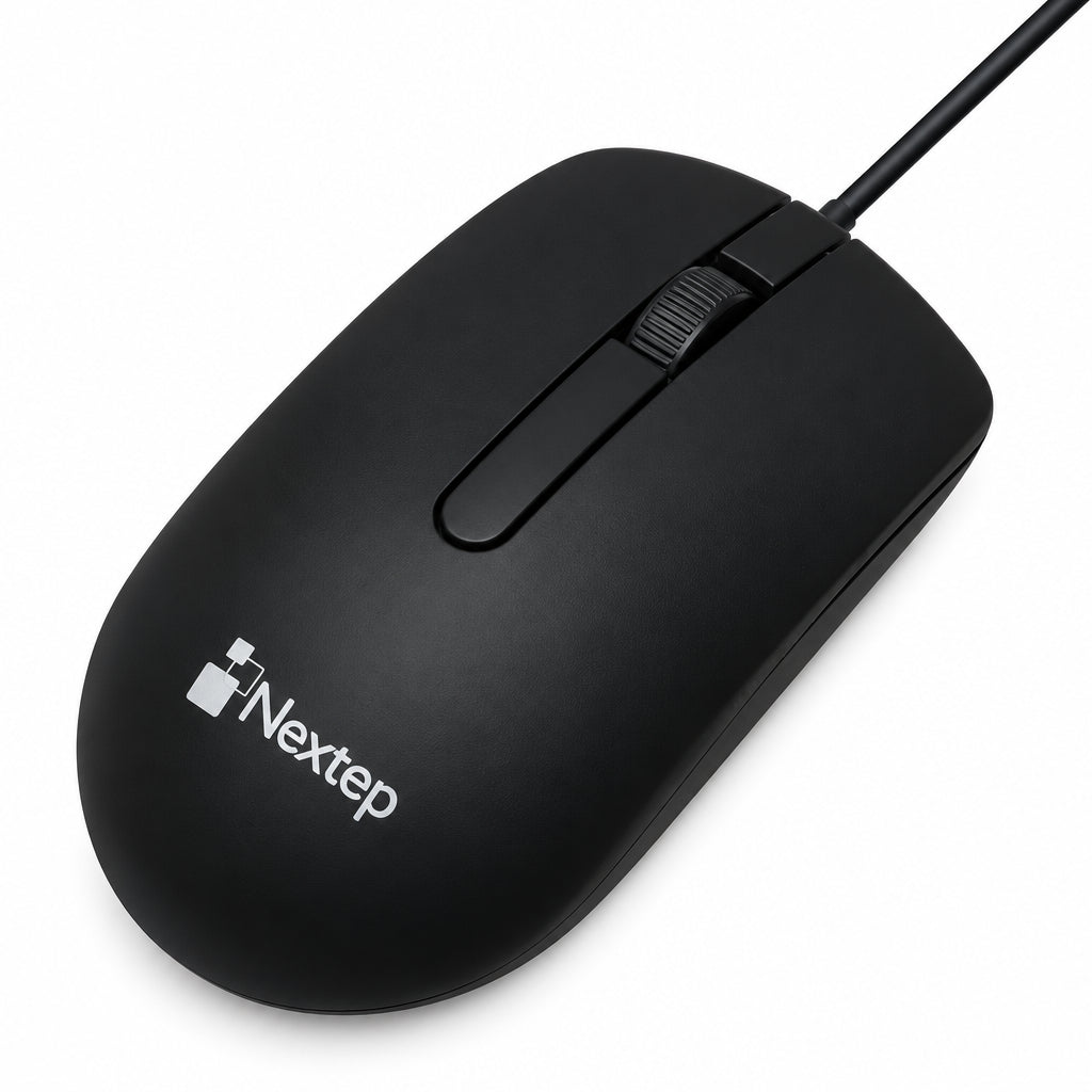 Mouse Nextep Alámbrico USB 1000 dpi Color Negro - Colmenero Shop