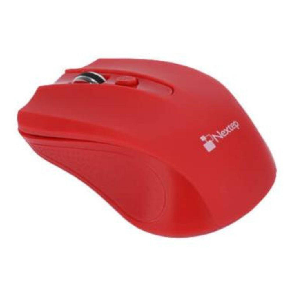 Mouse Nextep Inalámbrico Usb Color Rojo 1600 Dpi Baterías Incluidas - Colmenero Shop