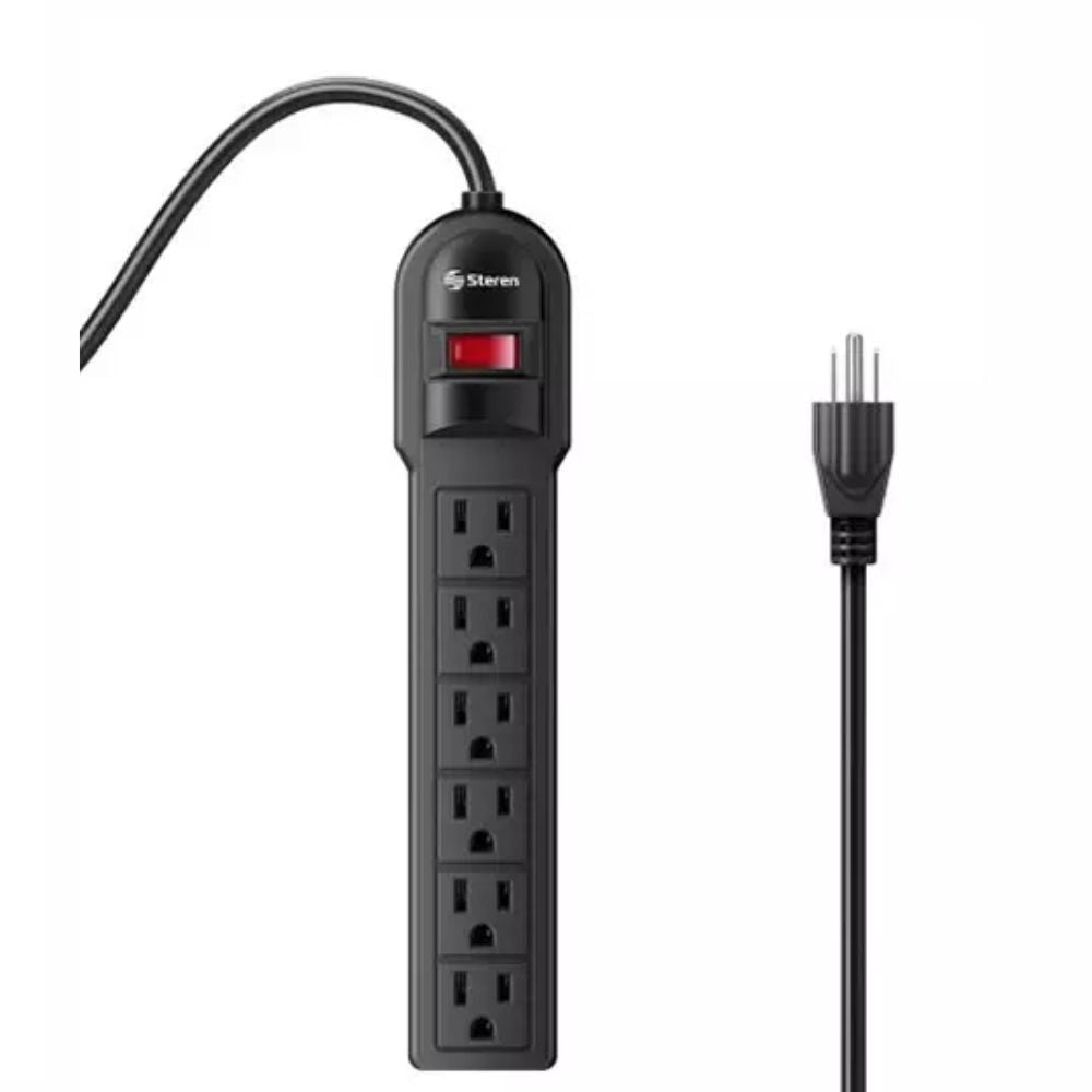 Multicontacto Steren 905-108 | 6 Salidas, Protector de Picos 90J