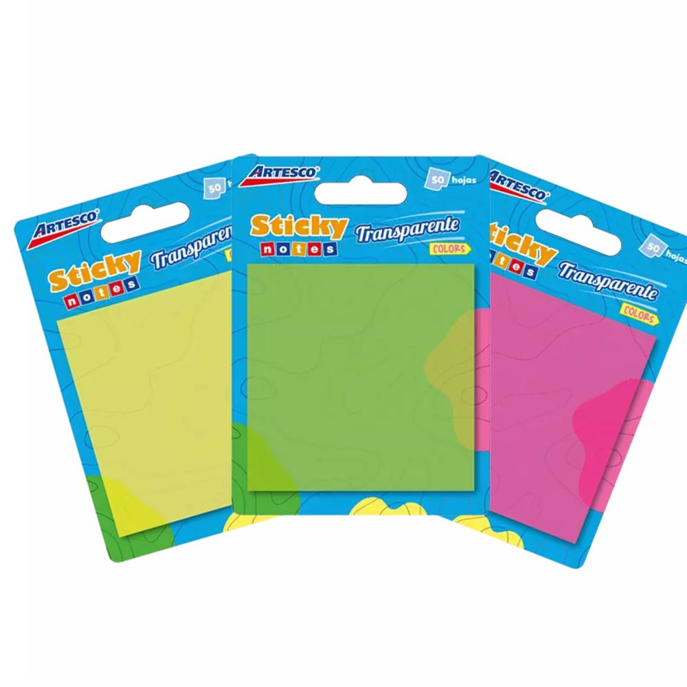 Notas Adhesivas Artesco Transparentes | 3x3 pulgadas