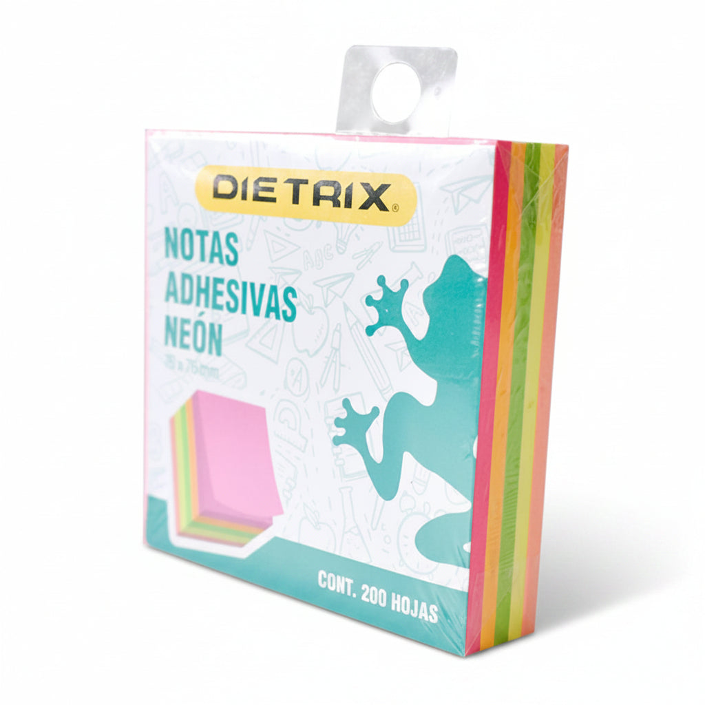 Notas Adhesivas dietrix Neon 7.5 x 7.5 200 Hjas.