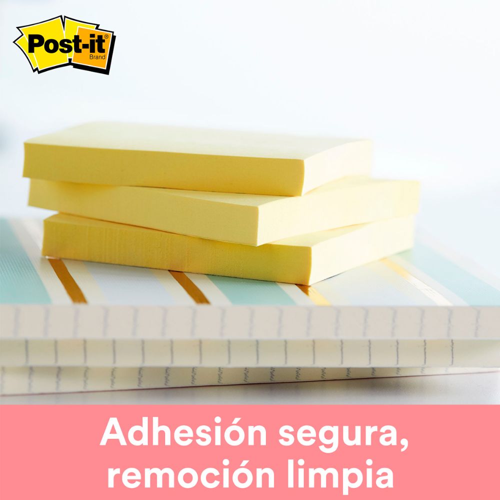Notas Adhesivas 3M Post it 3x3 con 100 Hojas Paquete C/6 Block Color Amarillo
