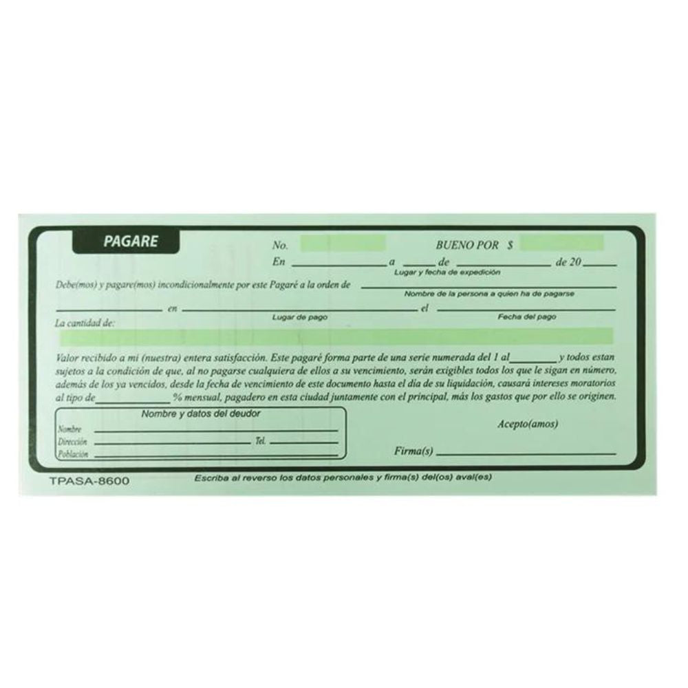 Pagare Pinos Altos Block Con 100 Hojas