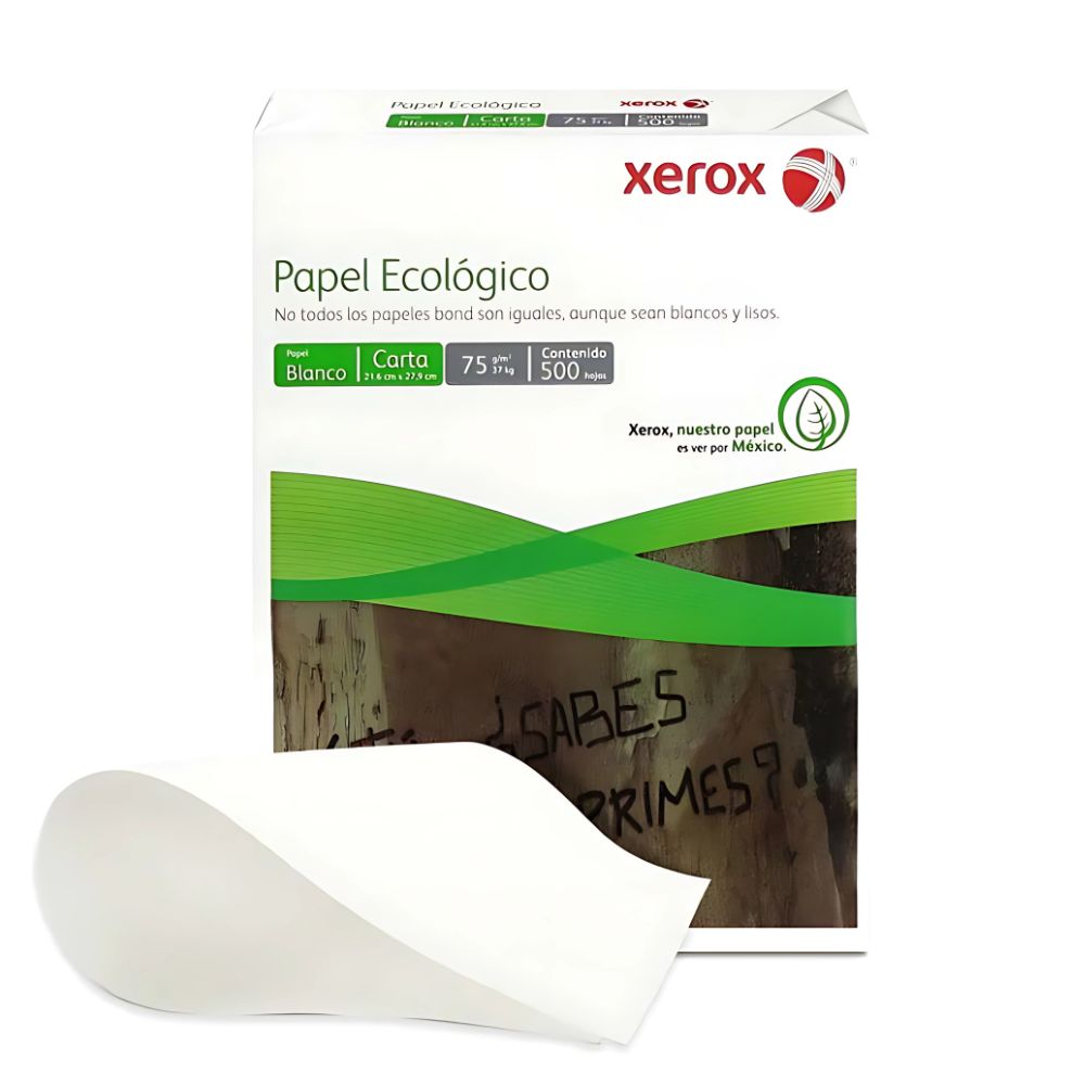 Papel Xerox ecológico carta 93 % blancura 75 g.