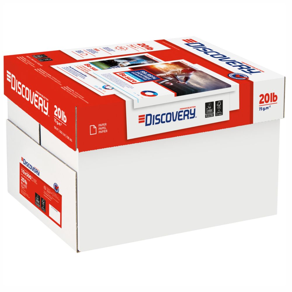 Papel Bond DISCOVERY Carta 75 gms  | 97 % Blancura | con 5000 Hojas