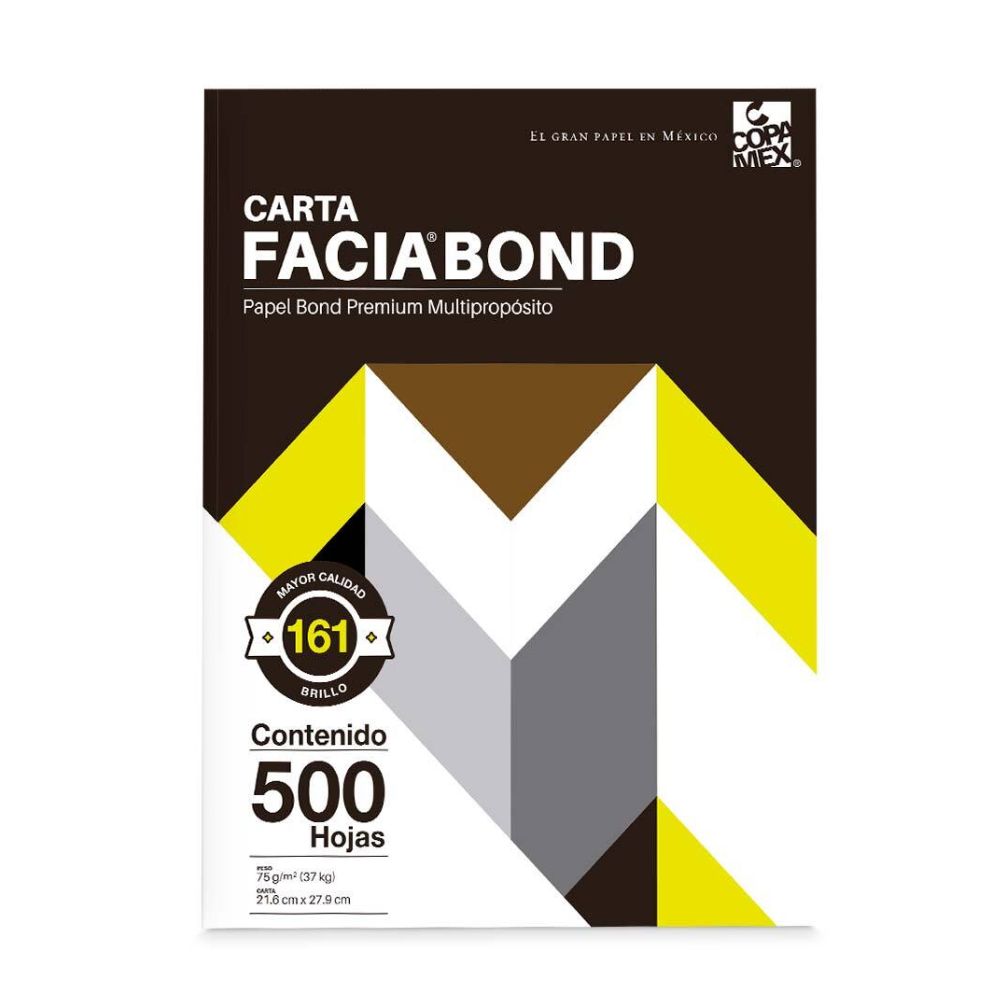 Papel Facia Tamaño Carta | Paq  500 hjs | Ideal para Copias y Oficina