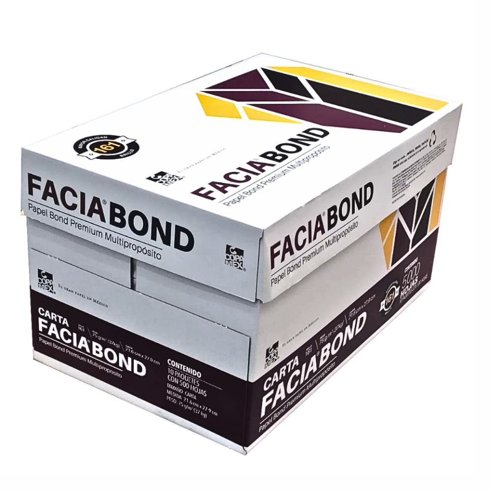 Papel Facia Tamaño Carta | Caja 10 Resmas | Ideal para Copias y Oficina