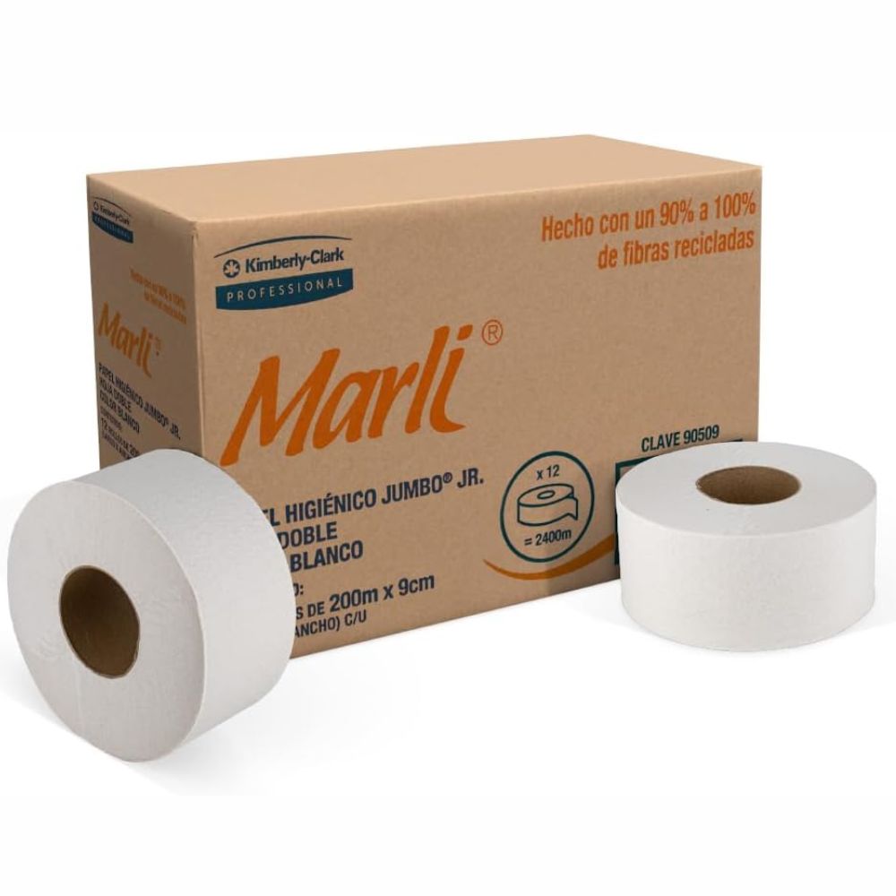 Papel Higiénico Marli Jumbo Jr. 200mts - Caja x12 Bobinas | 90509