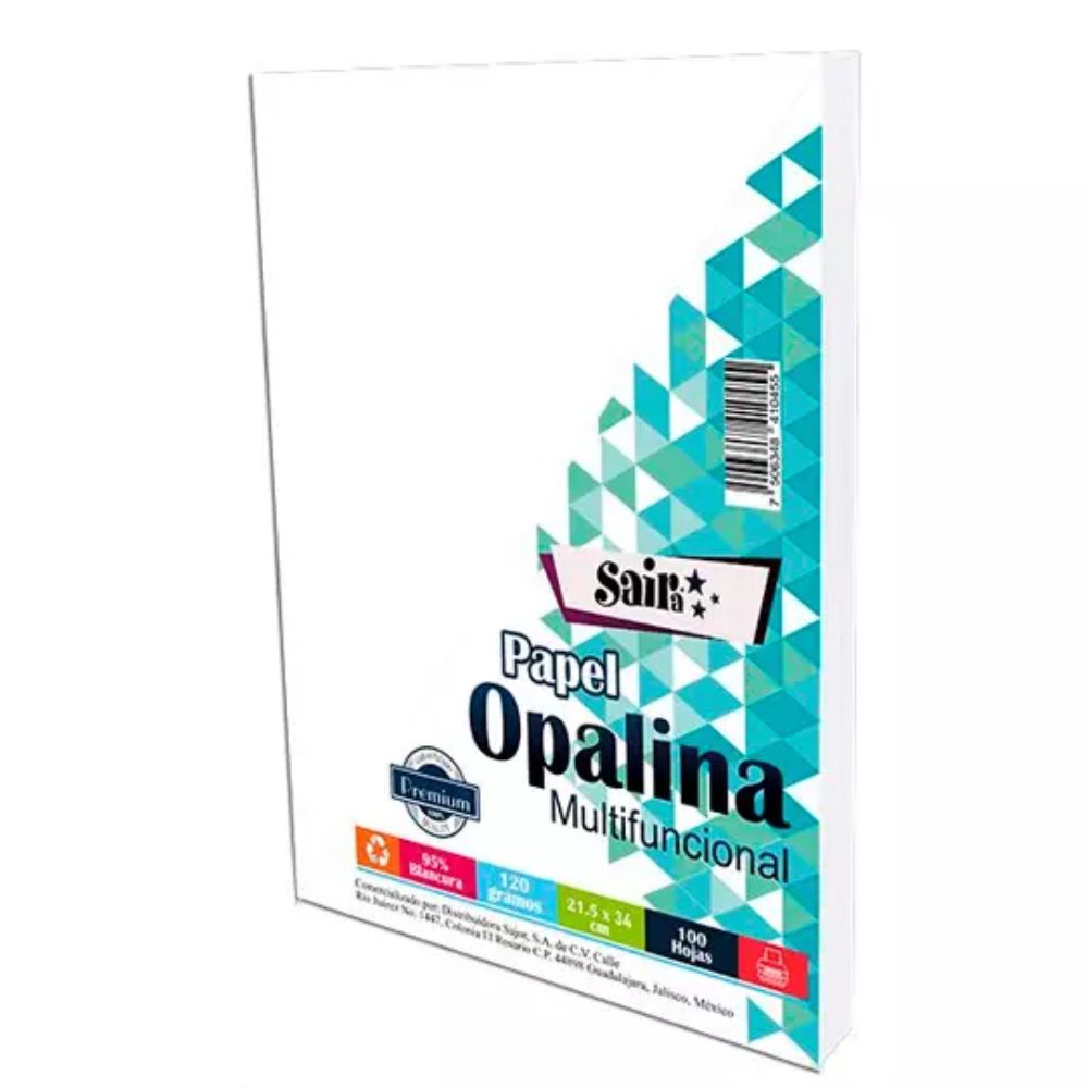 Sajor Opalina Oficio 120g | Papel Blanco de Alta Calidad 100 Hojas 21.5 x 34 cm