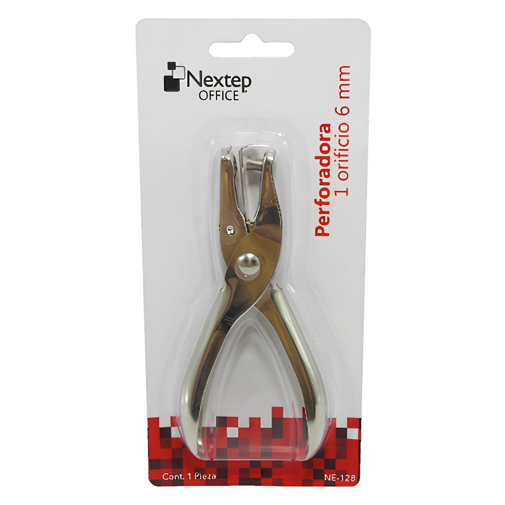 Perforadora Nextep 1 Orificio 6 mm NE-128 Metálica