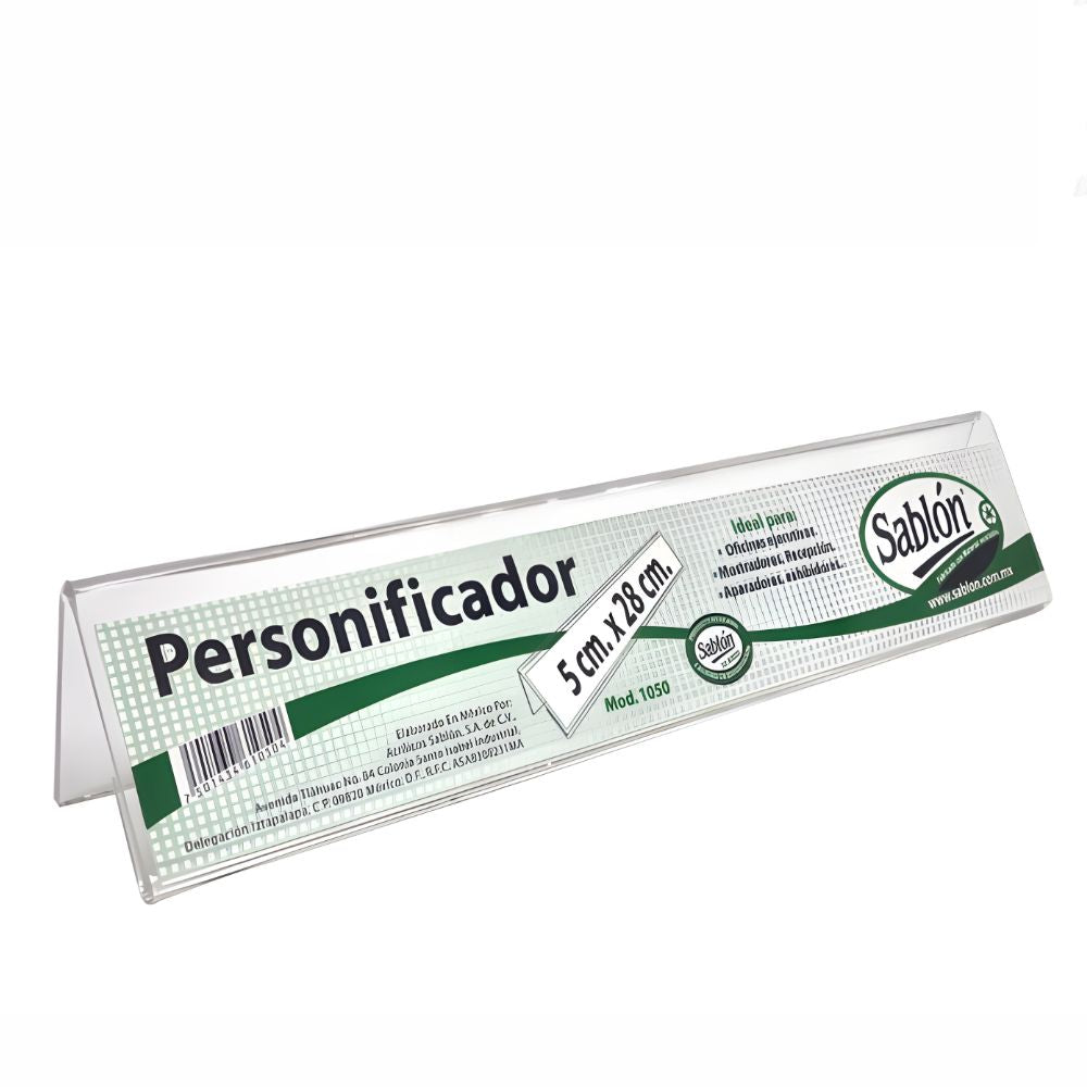 Personificador de Acrílico Sablon 5x28 cm | Modelo 1050 | Una Cara