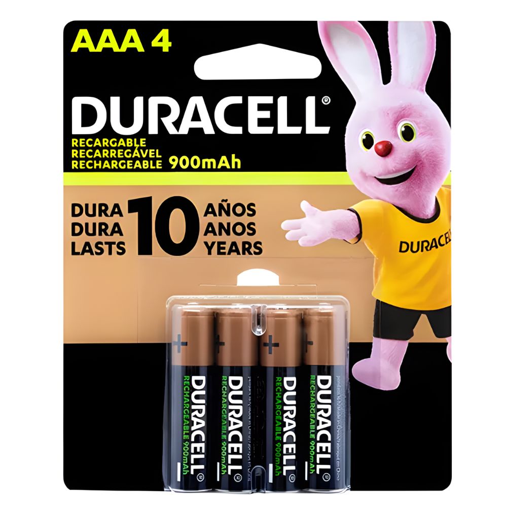Pila Recargable DURACELL AAA | $\text{1.2 V}$ | Blíster con $\text{4}$ Piezas | Ecológica