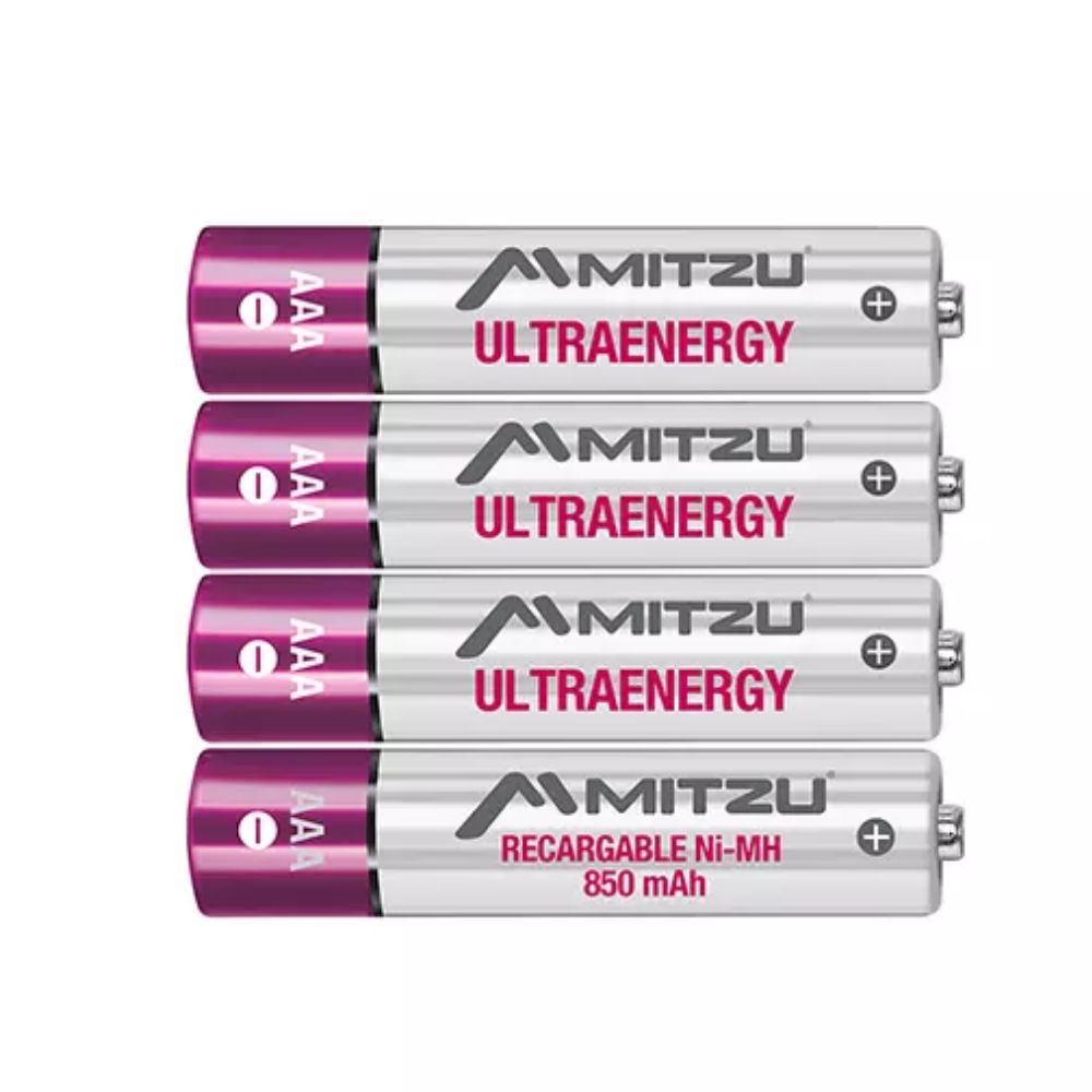 Pilas Recargables Mitzu AAA Ni-MH 850 mAh | Blíster 4 Piezas