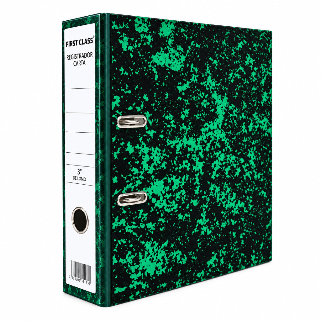 Registrador Dietrix 7741 Carta Verde Marmoleado Palanca 3 Pulgadas