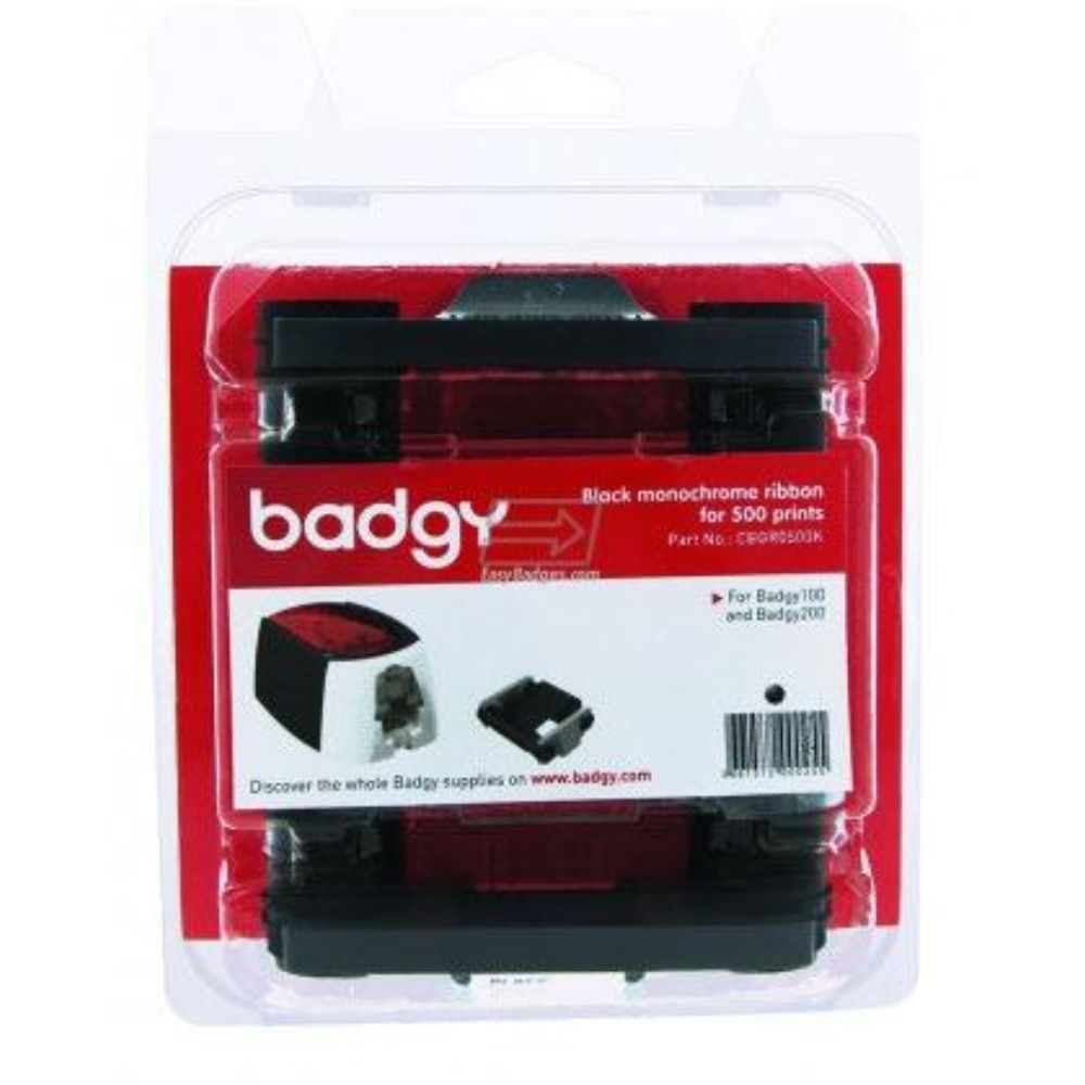 Ribbon Monocromo Negro Badgy R0500K | Cinta Negra 500 Impresiones