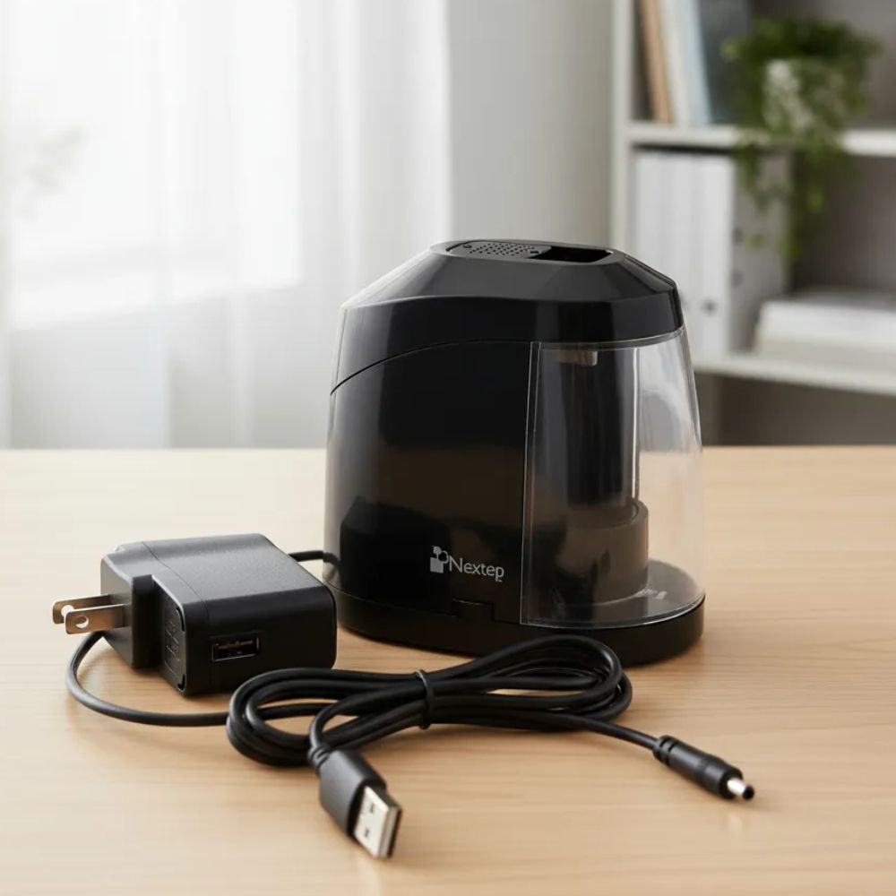 Sacapuntas Eléctrico Nextep NE-181 | 3 Niveles de Afilado | Doble Alimentación USB/Batería