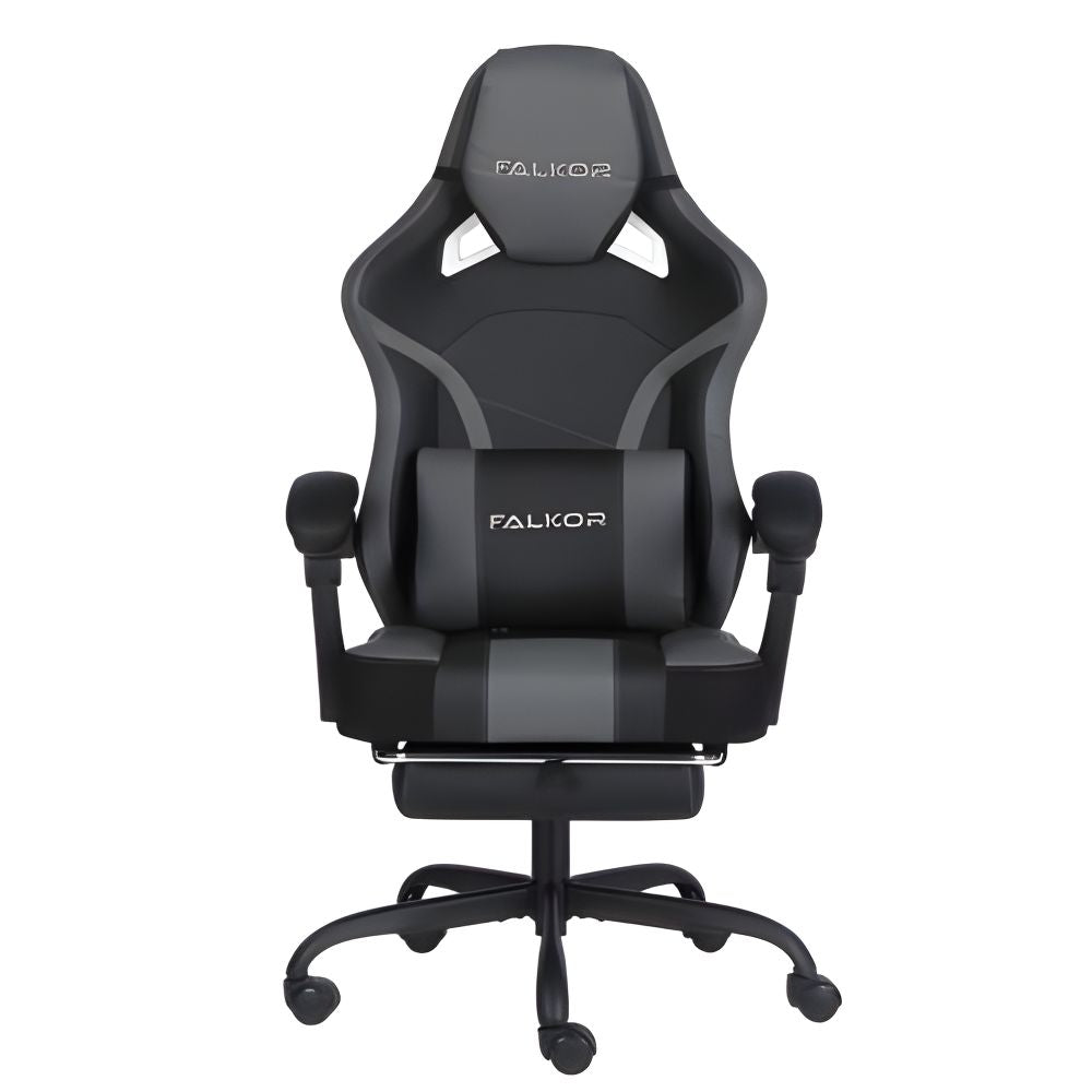 Silla Gamer Nextep Falkor Ergonómica | Negro | Masaje Lumbar | Reposapiés