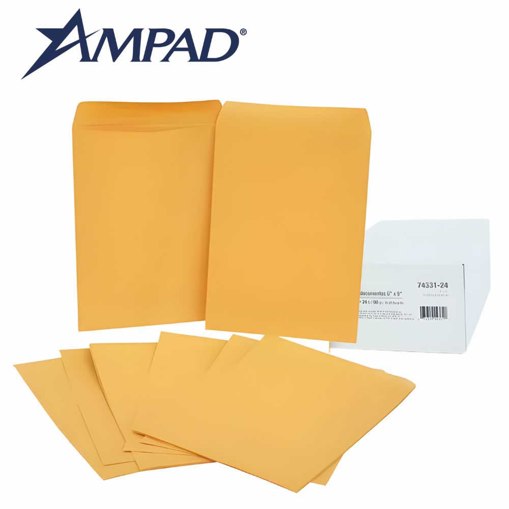 Sobres Kraft Engomado AMPAD | Esquela, Carta, Oficio y Ministro | 90 g | Caja 100 Pzas