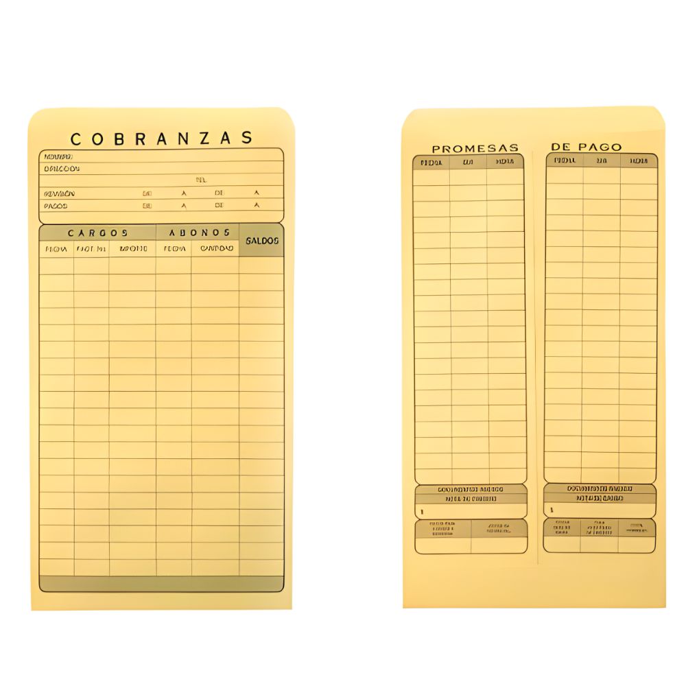 Sobre Cobranza No. 7 FORTÉC Manila Engomado || Caja 50 Sobres