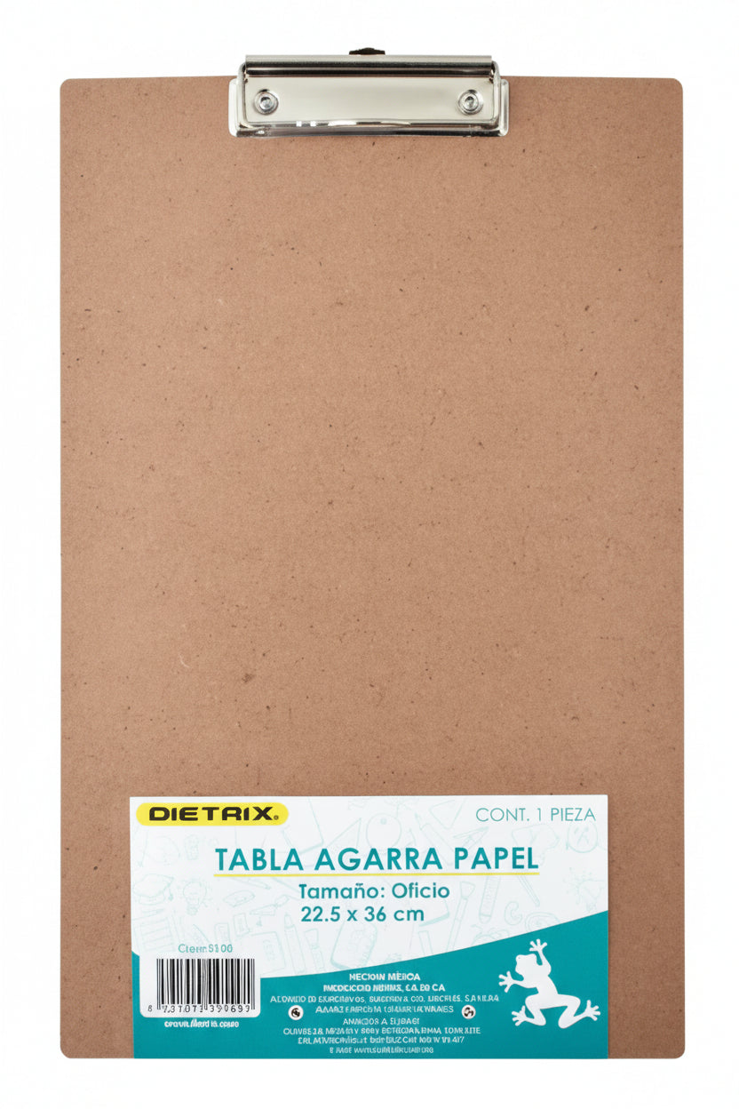 Tabla Sujetapapel Dietrix Oficio | Color Madera | Broche Metálico 9149